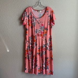 Bobbie Brooks plus size women’s pink merle maxi dress new never worn